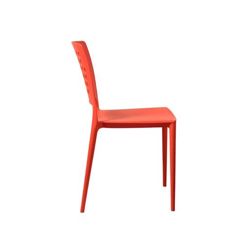 Cadeira Marte Vermelho Pastel Empilhável em Polipropileno Acrilys