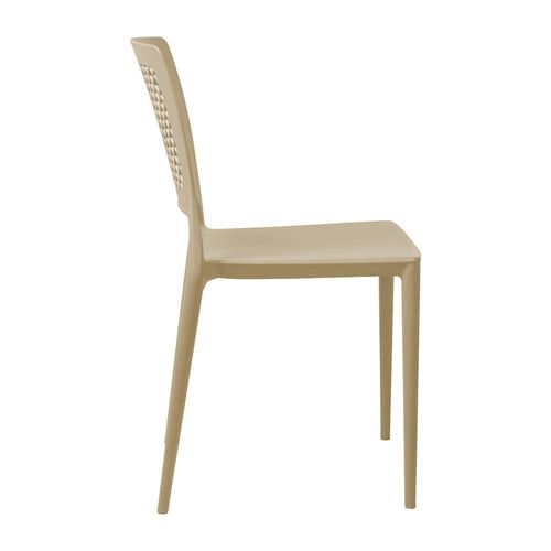 Cadeira Empilhável Vênus Areia em Polipropileno Acrilys