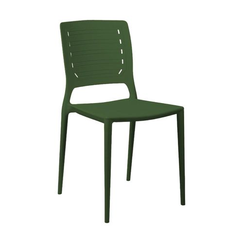 Cadeira Empilhável Saturno Verde Musgo em Polipropileno Acrilys