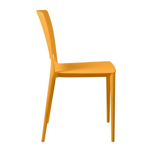 Cadeira Empilhável Saturno Amarelo Mostarda em Polipropileno Acrilys