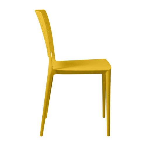 Cadeira Empilhável Saturno Amarela em Polipropileno Acrilys