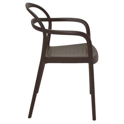 Cadeira Tramontina Sissi Encosto Vazado com Braços em Polipropileno e Fibra de Vidro Marrom