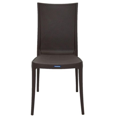 Cadeira Tramontina Laura Ratan Marrom em Polipropileno e Fibra de Vidro
