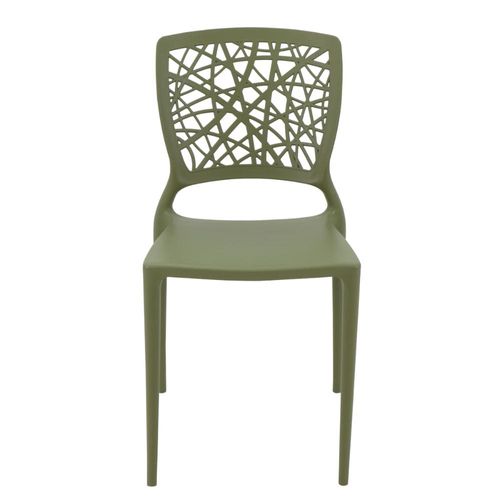 Cadeira Tramontina Joana Verde Oliva em Polipropileno e Fibra de Vidro