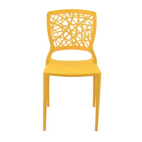 Cadeira Tramontina Joana Amarela em Polipropileno e Fibra de Vidro