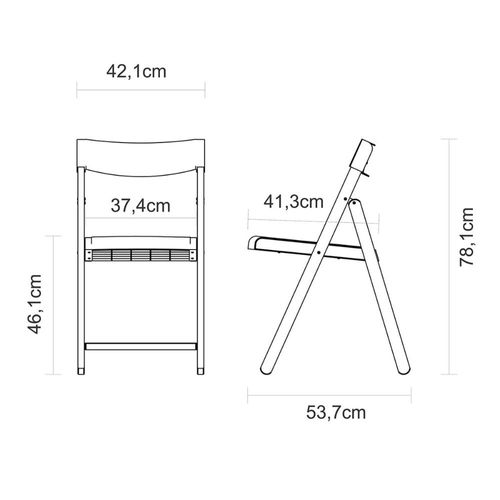 Cadeira Tramontina Dobrável Potenza em Madeira Teca Natural e Polipropileno Marrom