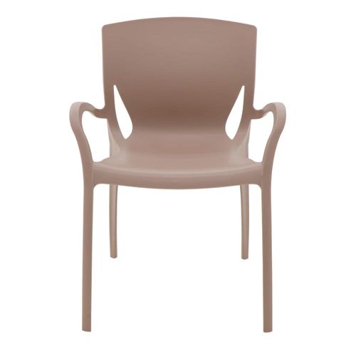 Cadeira Tramontina Clarice Camurça em Polipropileno e Fibra de Vidro com Braços