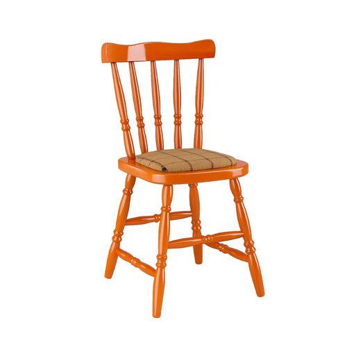 Cadeira Madeira Maçica Daiana Estofada Mel Brilho Piratini