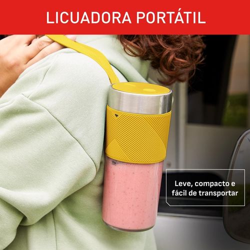 Liquidificador Portátil Arno Lightmix LP00 Amarelo 300ml Recarregável USB-C