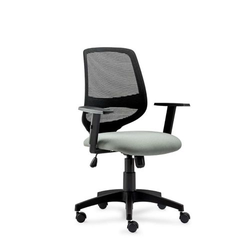 Cadeira de Escritório Giratória Bora Roal Preto Encosto Tela Assento Verde Oliva