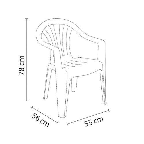 Cadeira Plástica Empilhável Fiore Branca Pisani