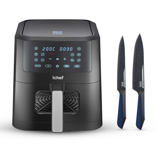 Airfryer Ichef Smart Vision 6L e Conjunto de 2 Facas Ichef Special Cut Azul