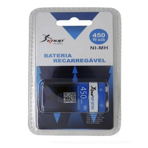 Bateria 9v Recarregável 450 Mah NI-Mh Blister KP-BT9V