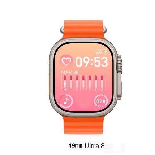 Relógio Digital Smartwatch Watch 8 Ultra 49mm Pulseira Oceano Laranja