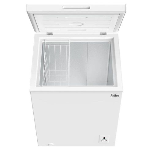 Freezer horizontal 140 litros philco pfh160b 2 em 1 gás refrigerante r600a pés com rodízio degelo manual branco