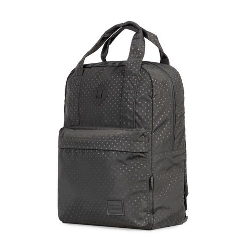 Mochila escolar feminina juvenil polka dots cinza