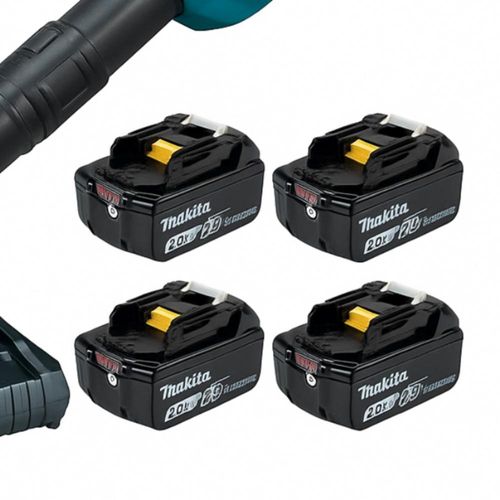 Soprador de folhas dub362z, 4 baterias (5,0ah), carregador 127v e chave de impacto dtw3 makita