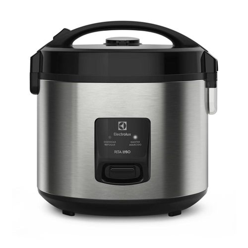 Panela elétrica de arroz electrolux efficient erc20 por rita lobo com trava de segurança 3,5l – inox e preta