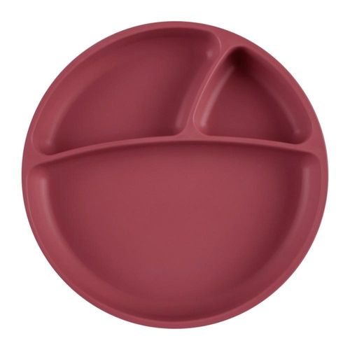 Prato infantil de silicone com divisórias e sucção portions velvet rose - minikoioi