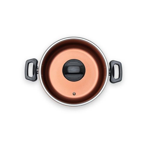 Caçarola brinox topázio 18cm 1,8l antiaderente pro-flon tampa vidro cinza range
