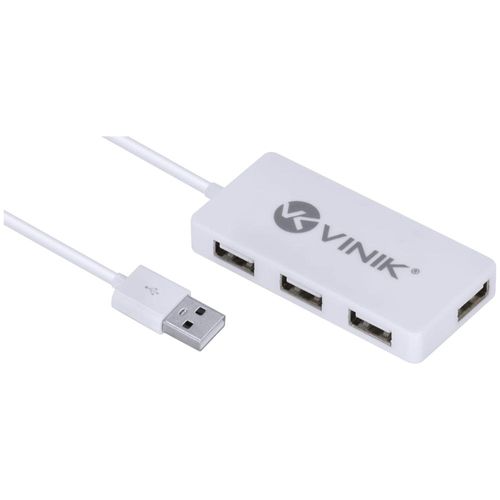 Hub usb 2.0 4 portas vinik cabo 1.2m branco huv20b