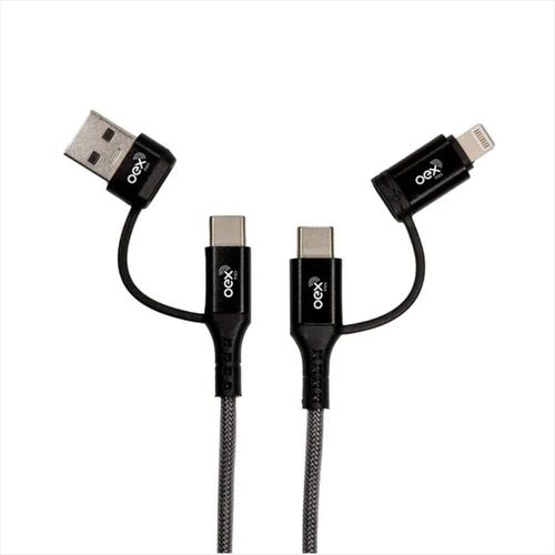 Ce303 cabo type-c 4 em 1: type-c/type-c usb/type-c usb/lightning type-c/lightning
