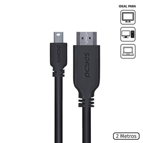 Cabo mini displayport para hdmi 2.0 2m 4k pcyes