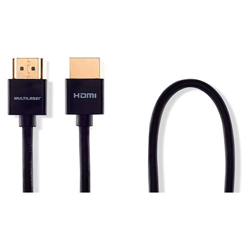 Cabo de vídeo hdmi ultra slim 19 pinos com conector banhado - 3,0 mts - multilaser