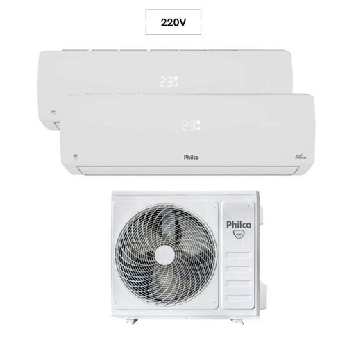 Ar condicionado bi split inverter philco 18000 btus (2x9000) quente e frio 220v pac18qv