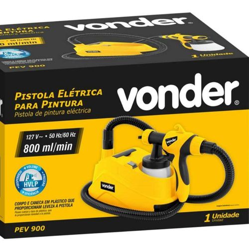 Pistola pintura elétrica 1,8mm 550w pev900 127v hvlp vonder