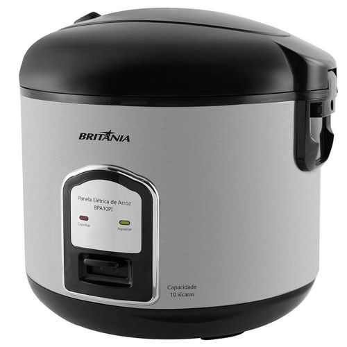 Panela de arroz elétrica britânia bpa10pi 10 xícaras 700w prata 110v