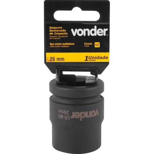 Soquete sextavado de impacto encaixe 3/4" 26mm vonder