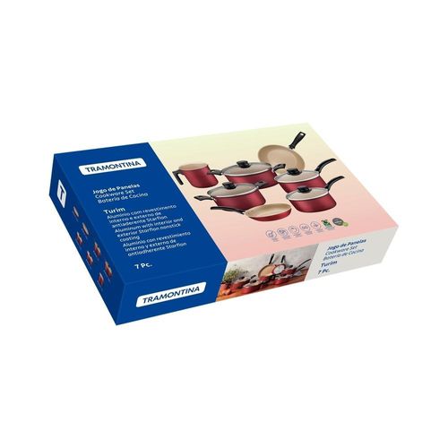 Jogo de panelas 7 peças turim antiaderente tramontina